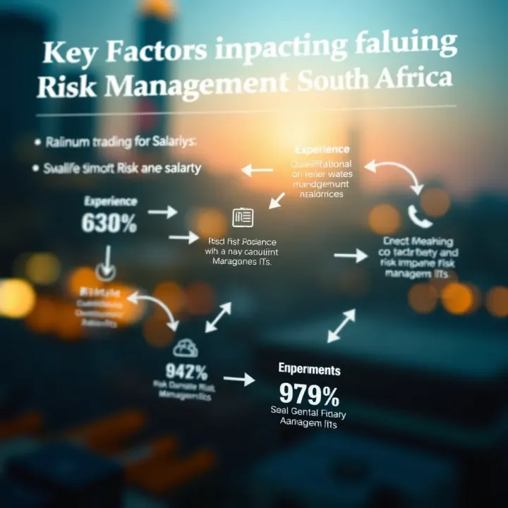 Diagram showing factors influencing risk management salaries including experience, qualifications, and industry trends