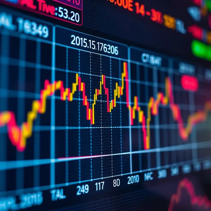 Graph showing market trends influenced by economic data releases