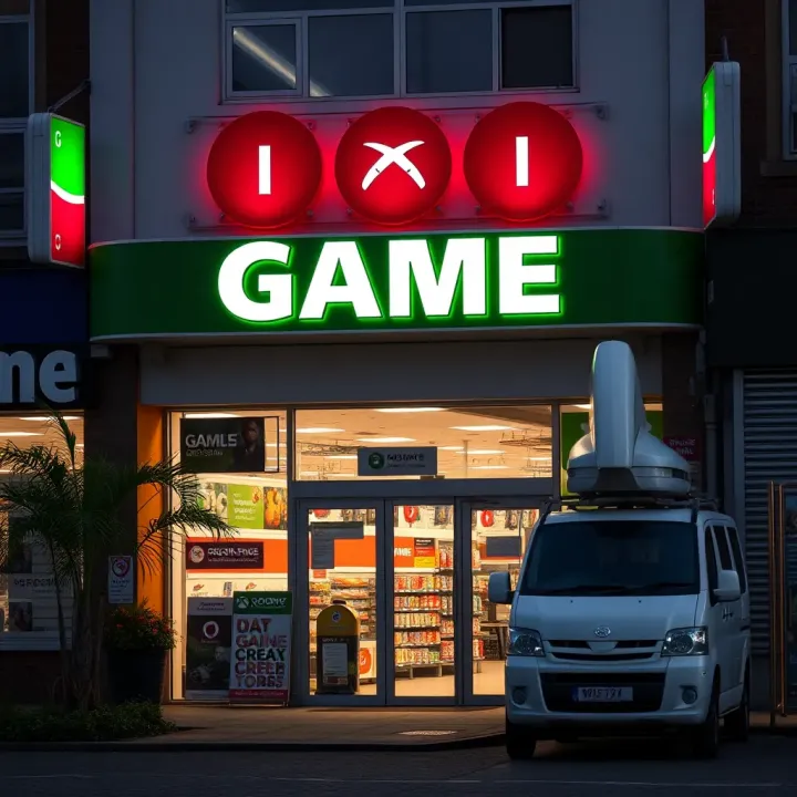 Exterior view of a Game store in Port Elizabeth during daytime with clear signage