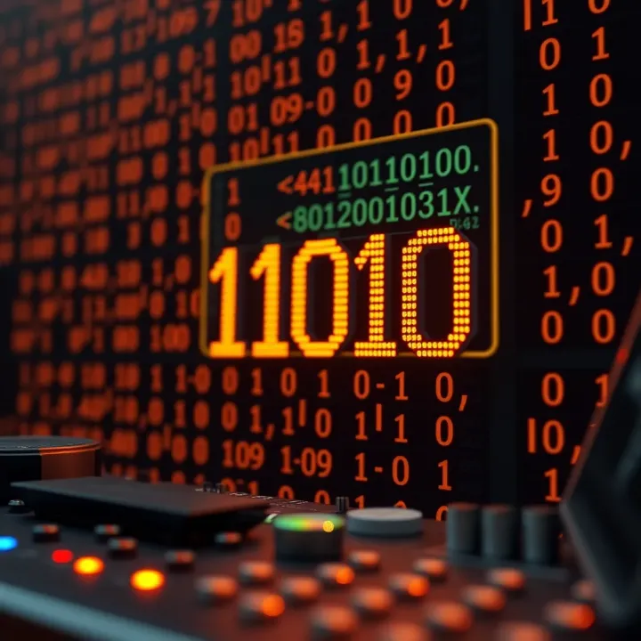 Illustration of practical application of binary and hexadecimal in computing and electronics