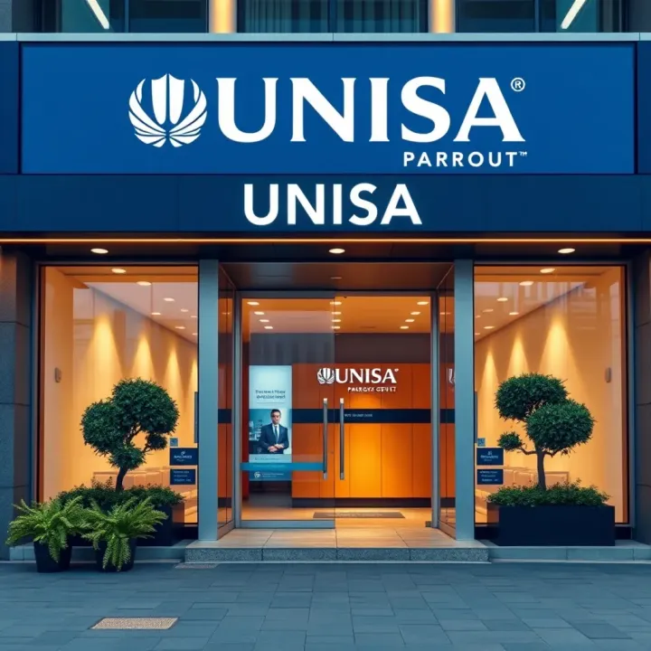 Exterior view of UNISA Parow office showcasing the main entrance and signage