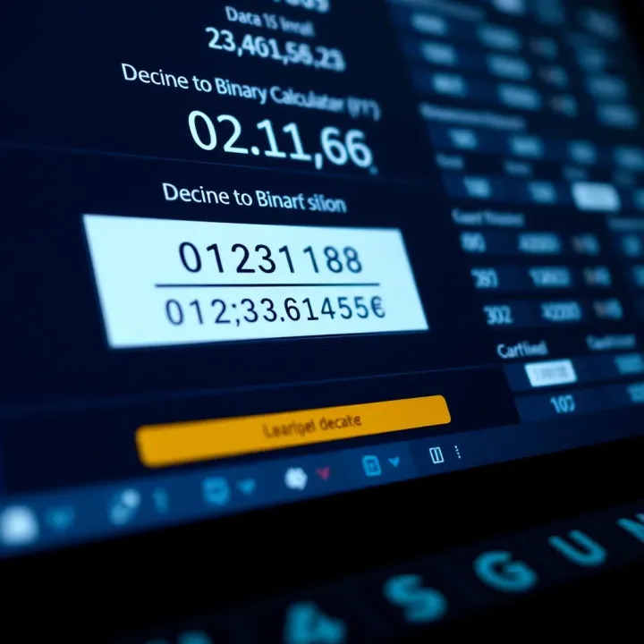 Screenshot of an online calculator interface showing decimal input and corresponding binary output