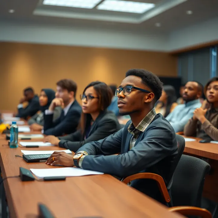 Students attending a lecture focused on risk management concepts